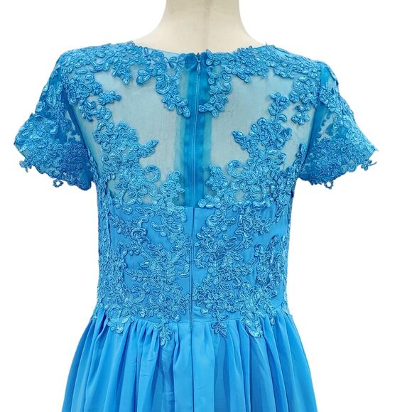 Set Of 2 Blue Chiffon Maxi Bridesmaid or Wedding Guest Dresses Size 8 And 10 NEW - Picture 11 of 16